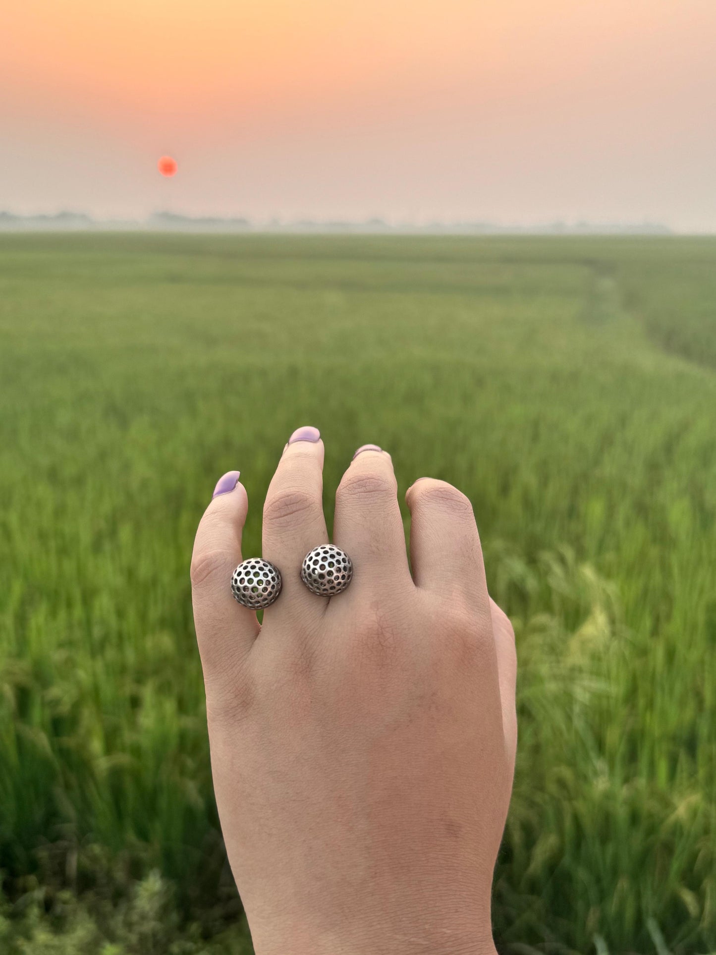 Boho dumbbell ring