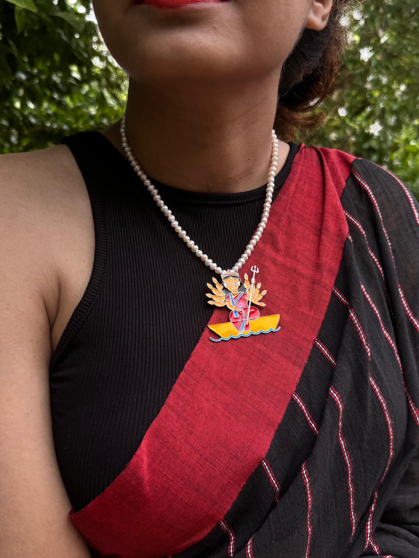 Ma Durga on boat pendant