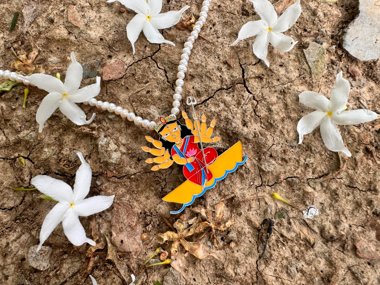 Ma Durga on boat pendant