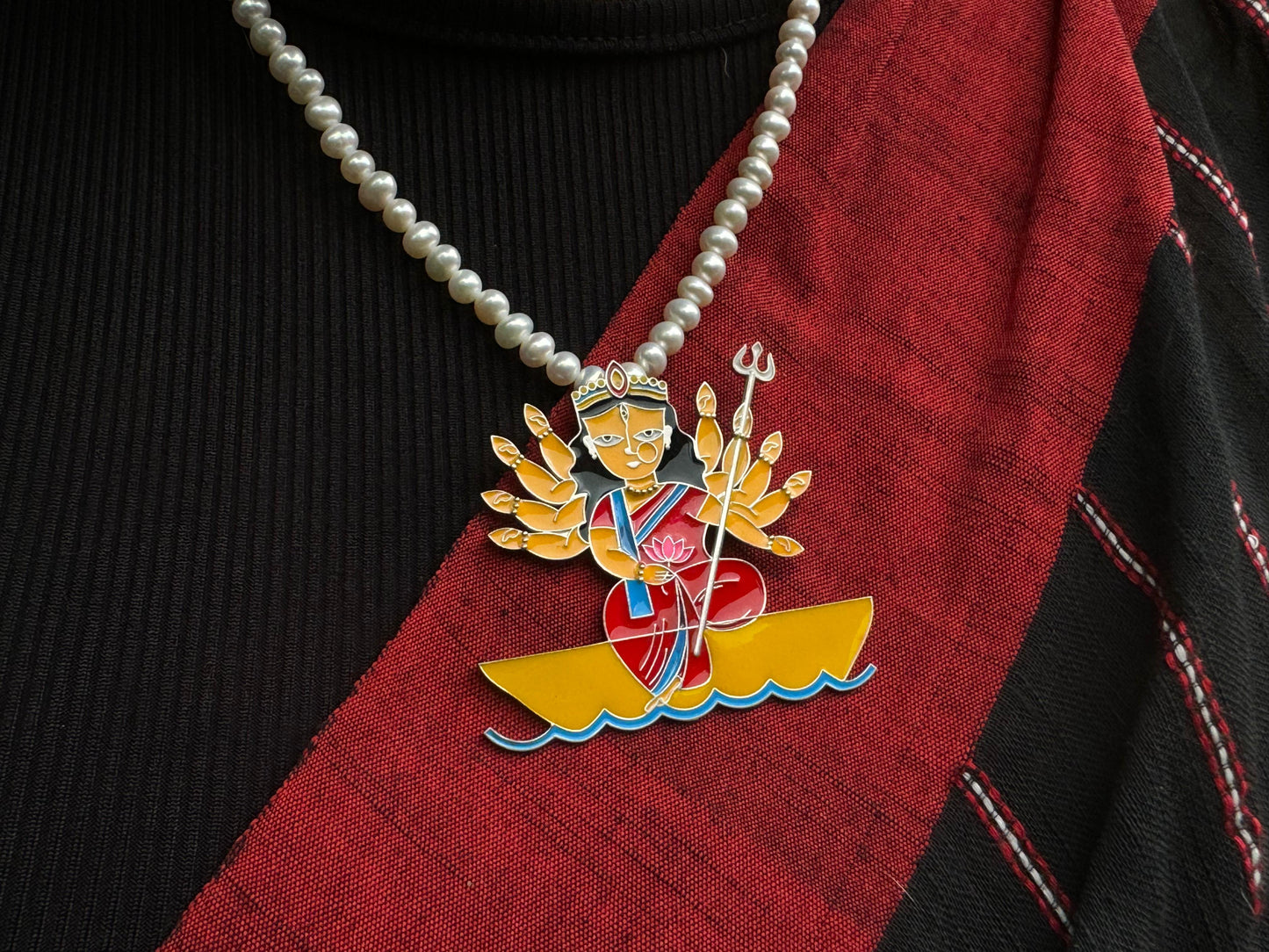 Ma Durga on boat pendant