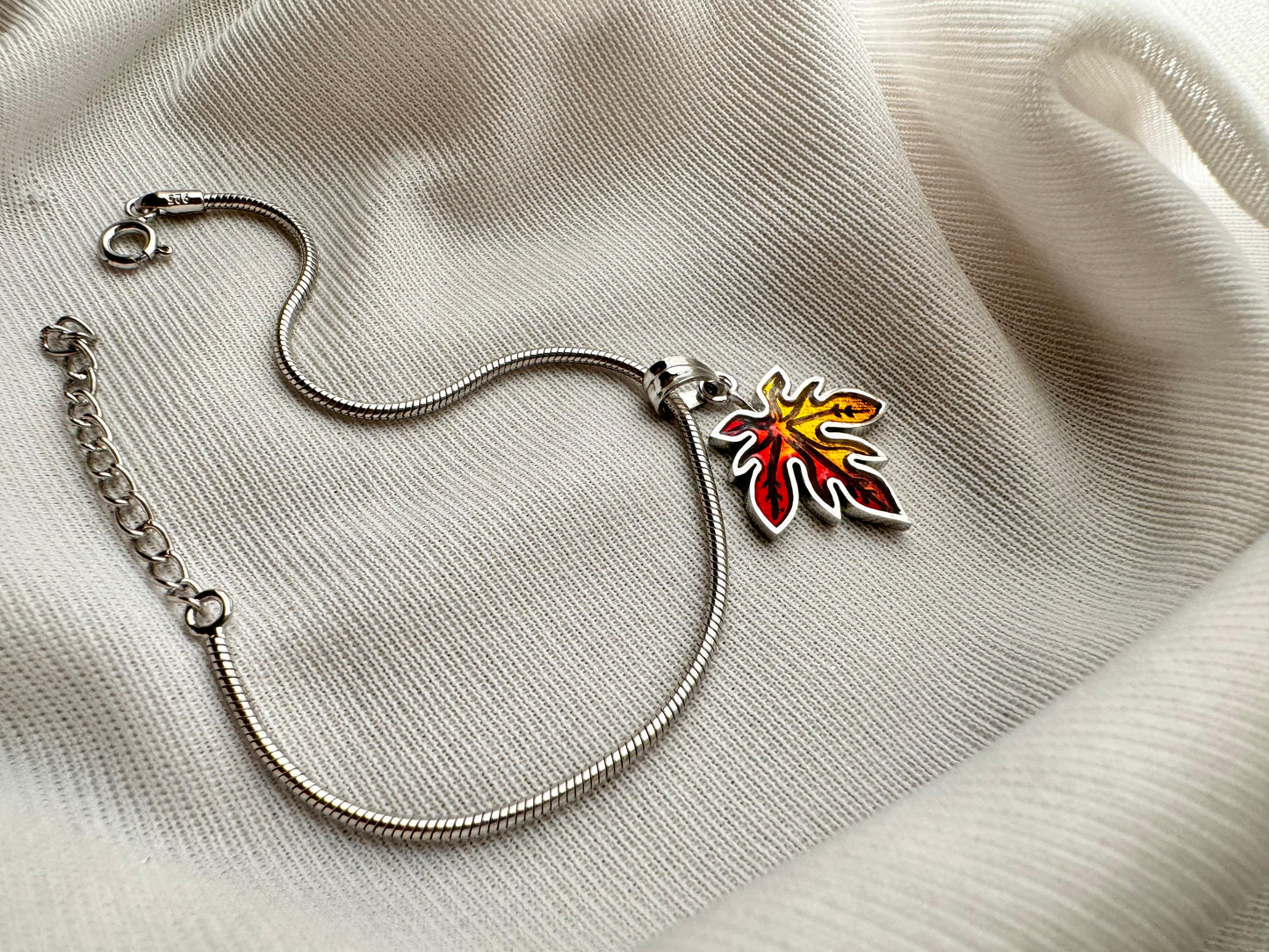 Maple charm wristlet