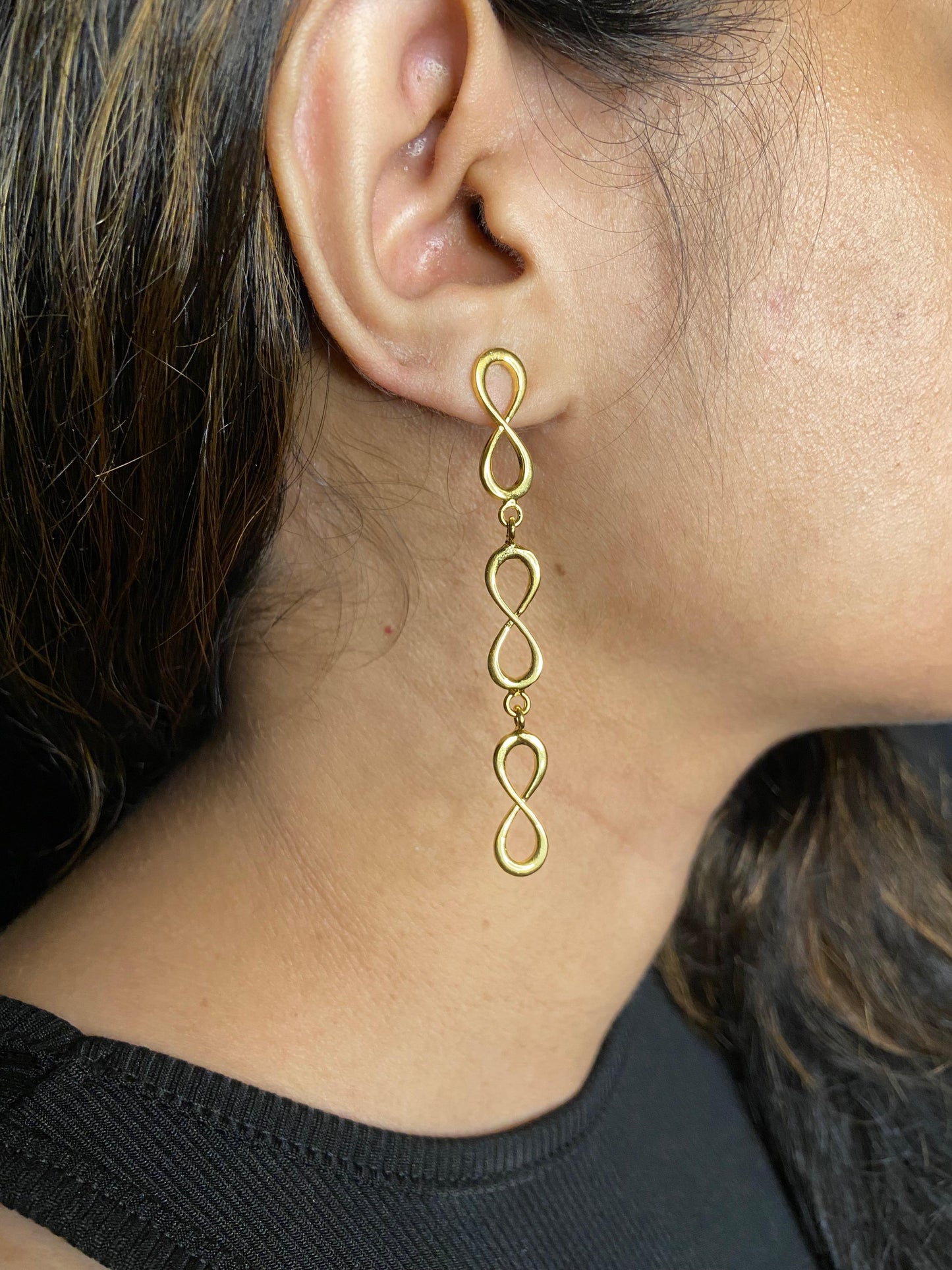 Infinity three layer earring