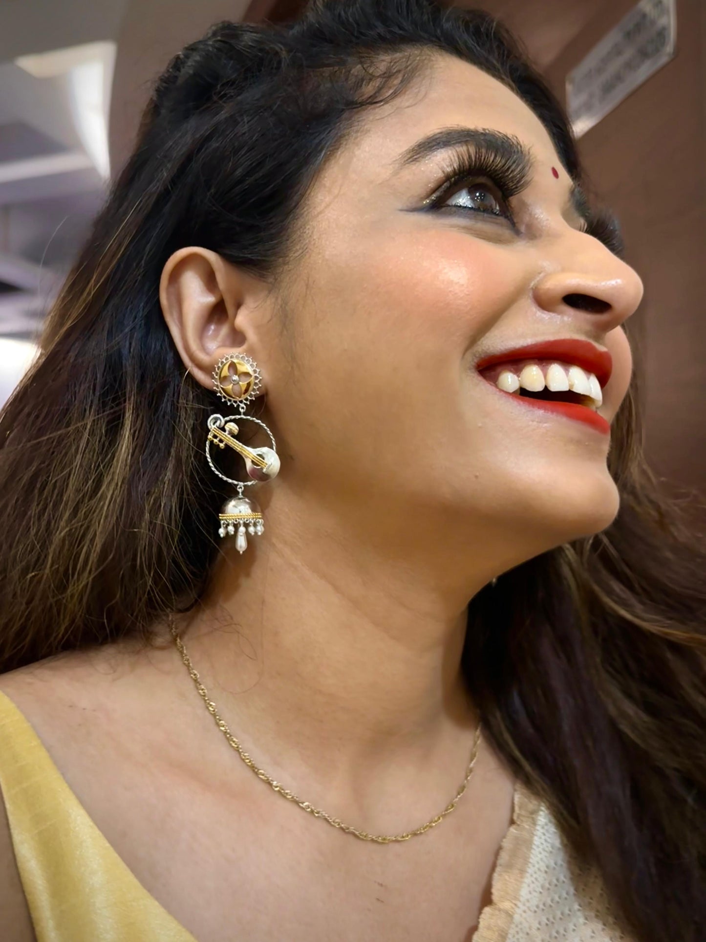 Saraswati veena jhumka
