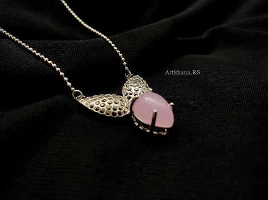 Rose quartz twin necklace