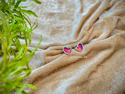 Red heart earring