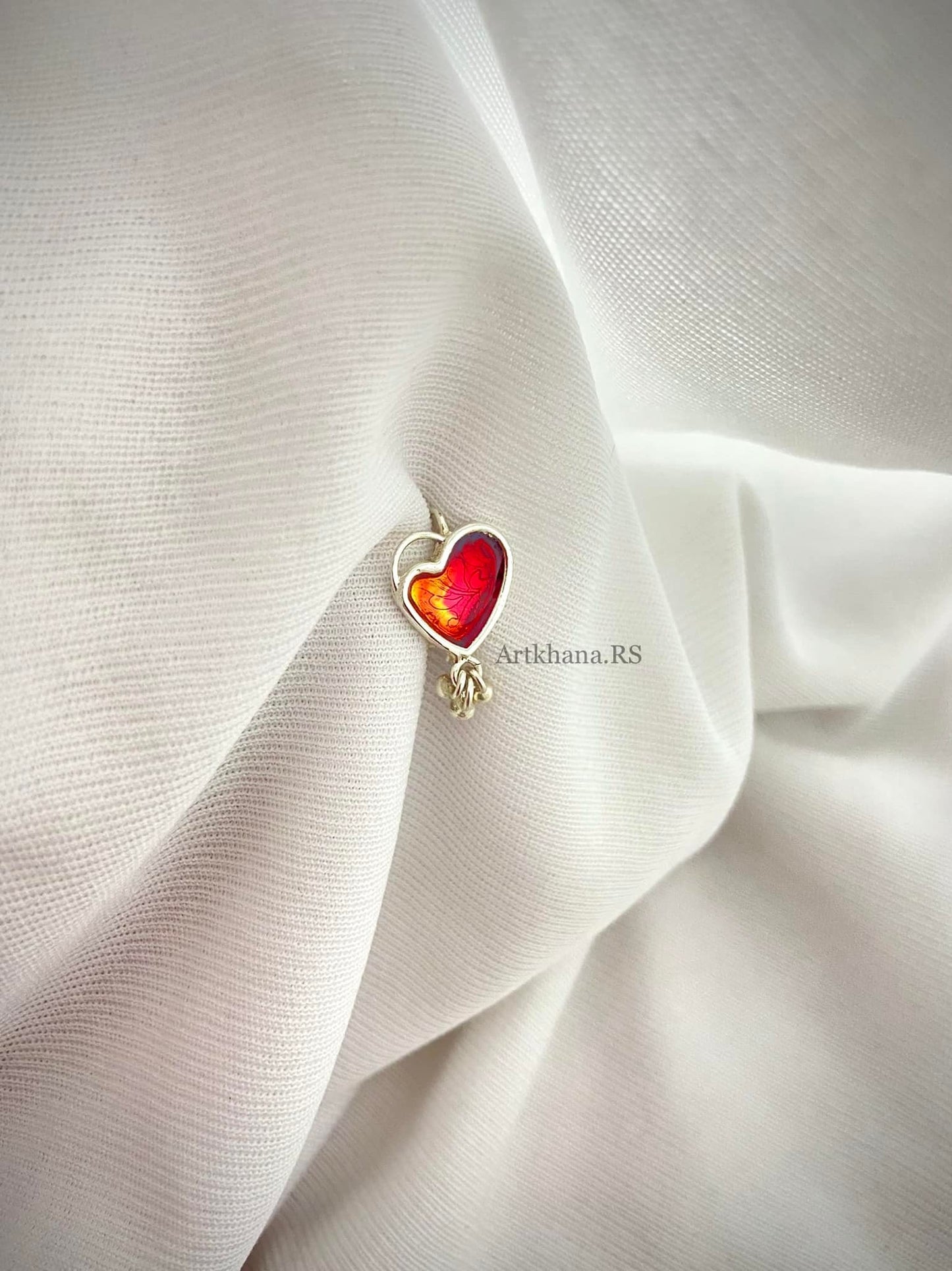 Red heart nose ring