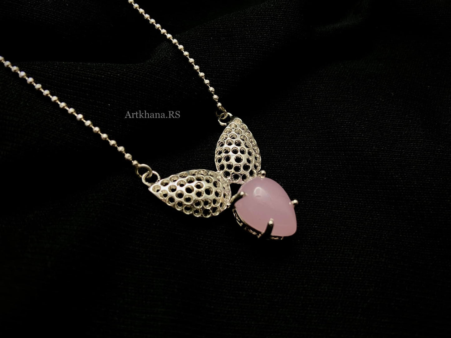 Rose quartz twin necklace