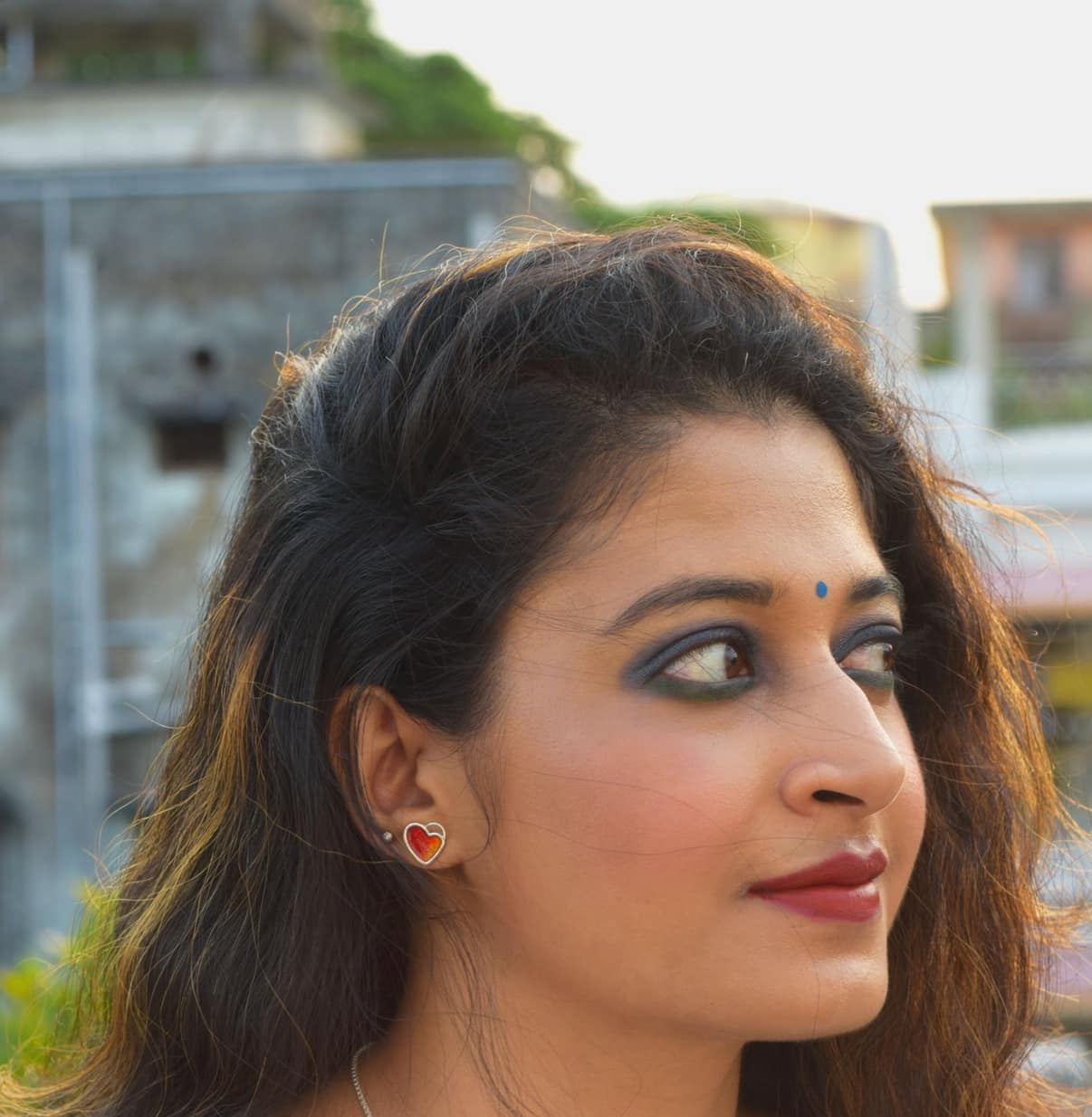 Red heart earring