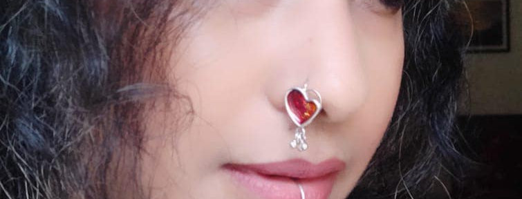 Red heart nose ring