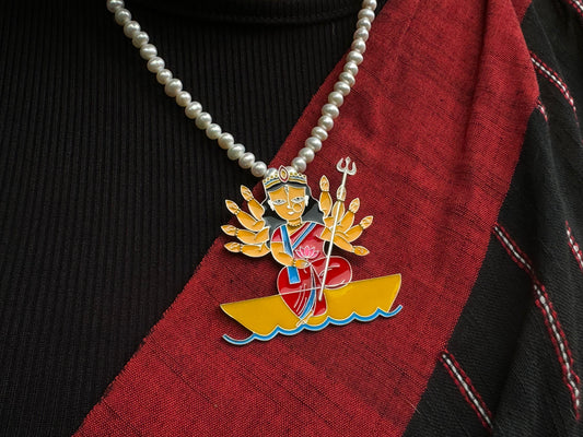 Ma Durga on boat pendant