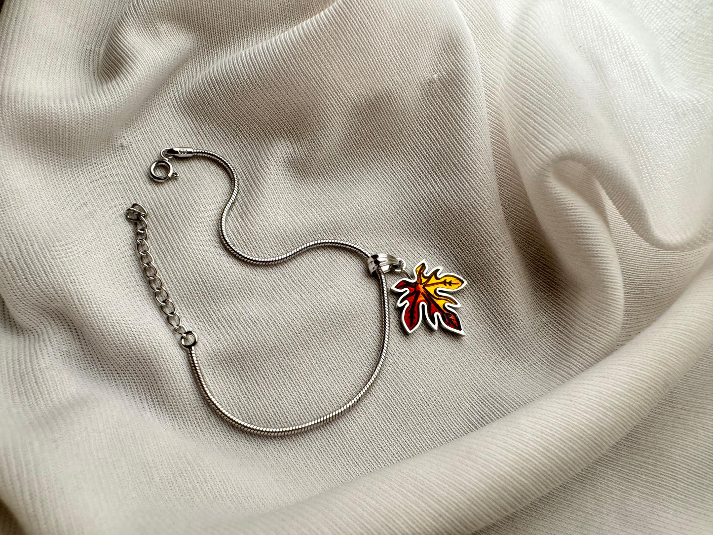 Maple charm wristlet