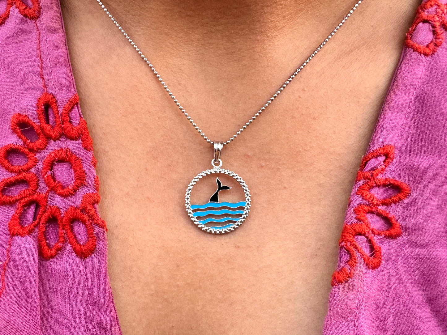 Fish in ocean pendant