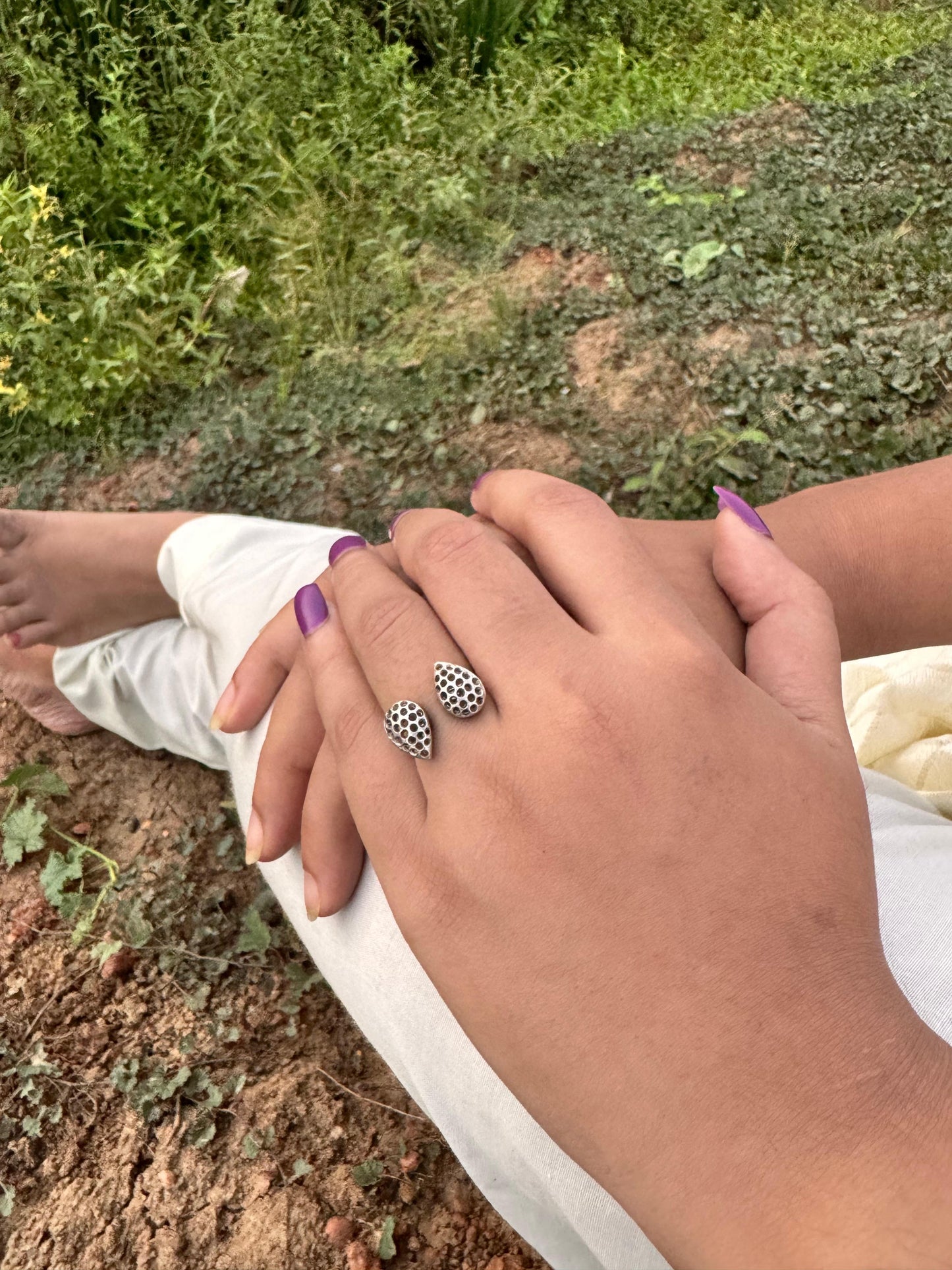Boho twin ring