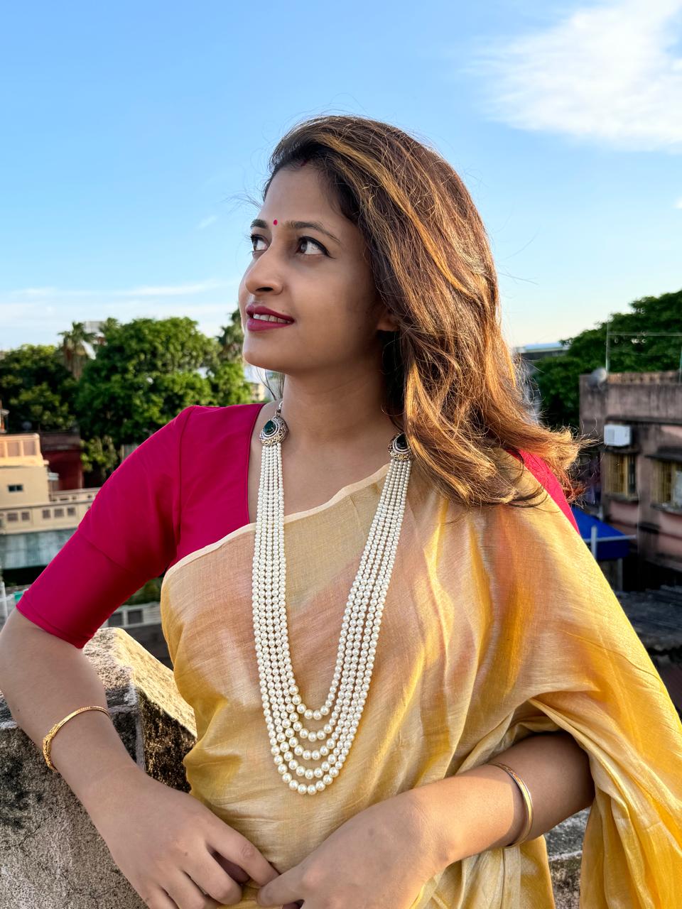 Pearl mala necklace
