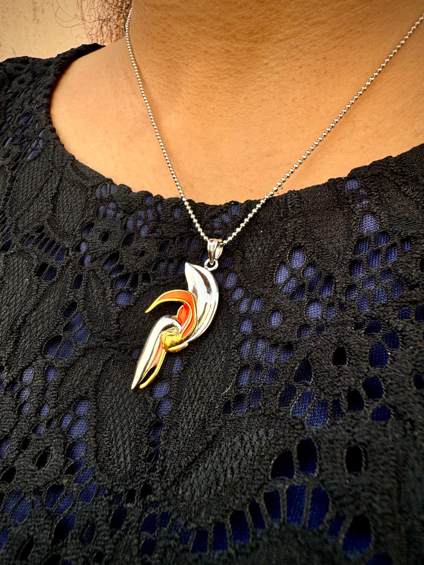 Palash flower pendant