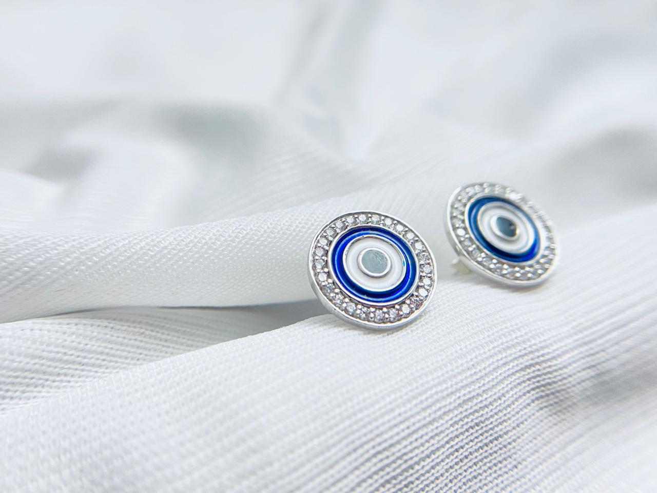 Evil eye earring