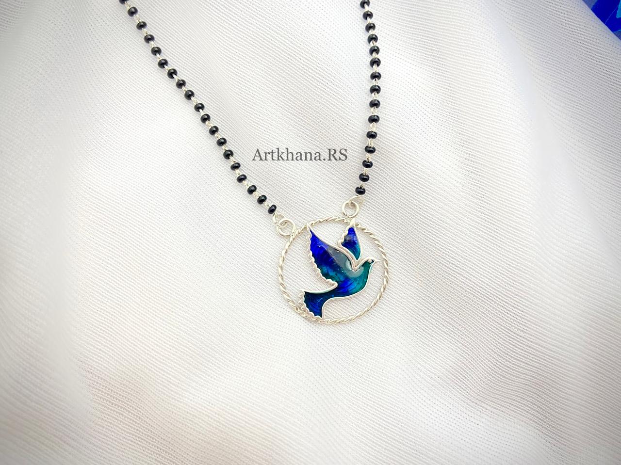 Blue bird round mangalsutra
