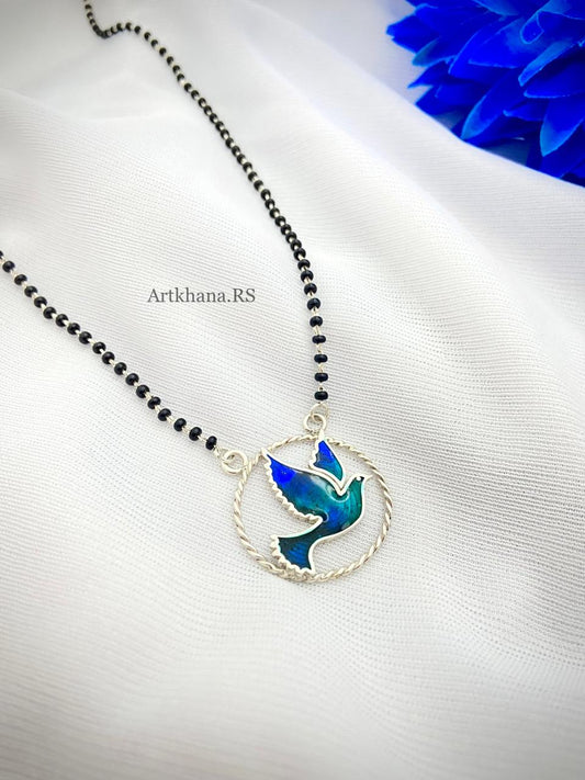 Blue bird round mangalsutra