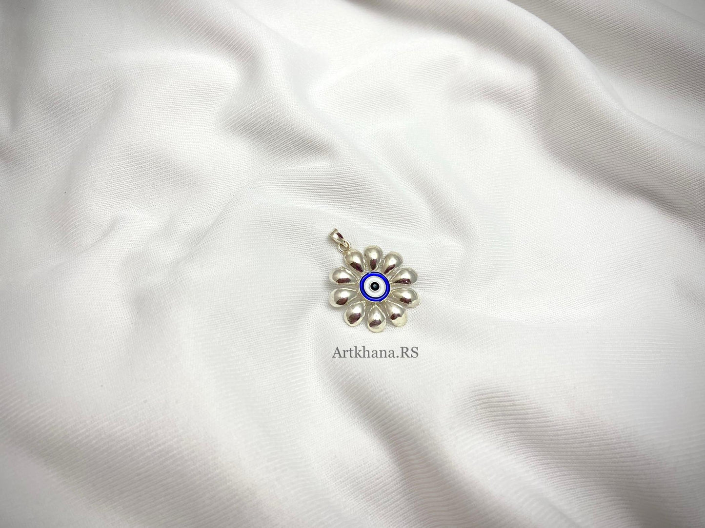 Evil eye flower pendant