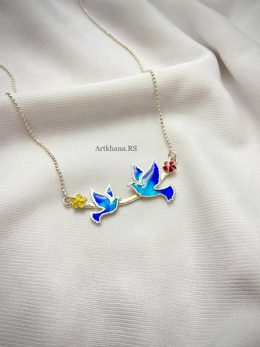 Twin bird necklace