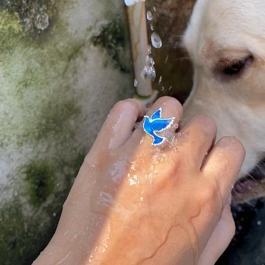 Blue bird ring
