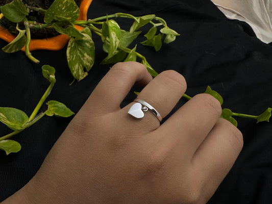Hanging heart ring