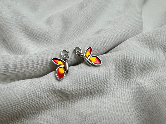 Fiery butterfly stud earring
