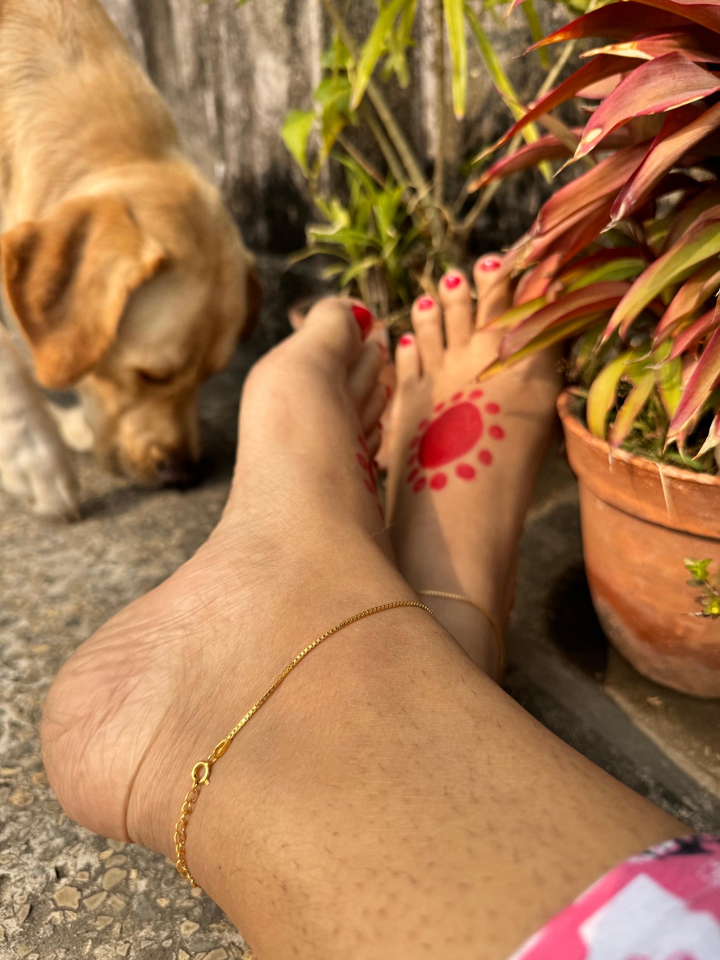 Box chain anklet