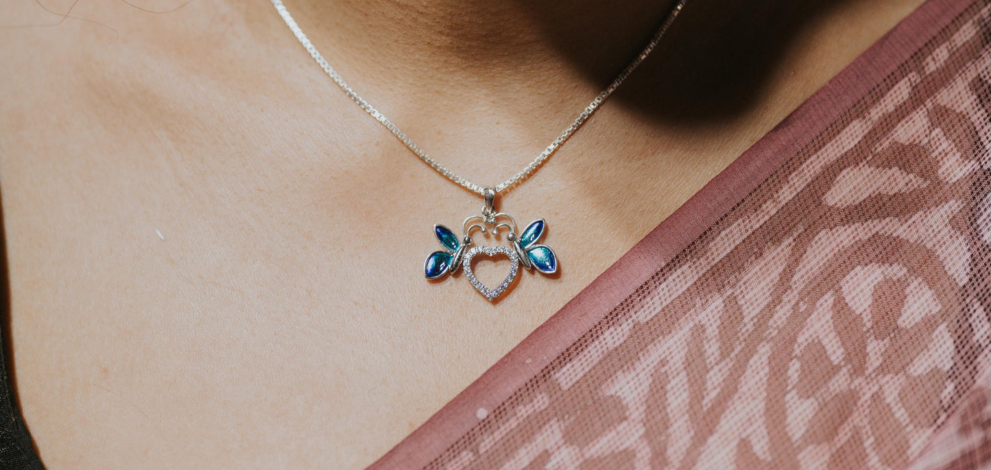 Twin butterfly with a heart combo