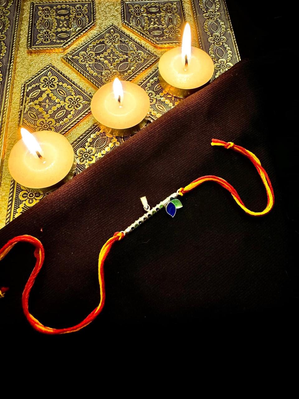 Krishna flute rakhi cum pendant