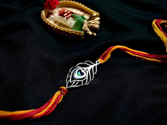 Peacock feather rakhi