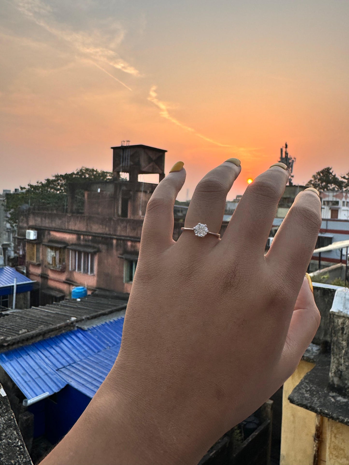 Sleek Solitaire adorned ring