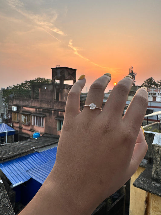 Sleek Solitaire adorned ring