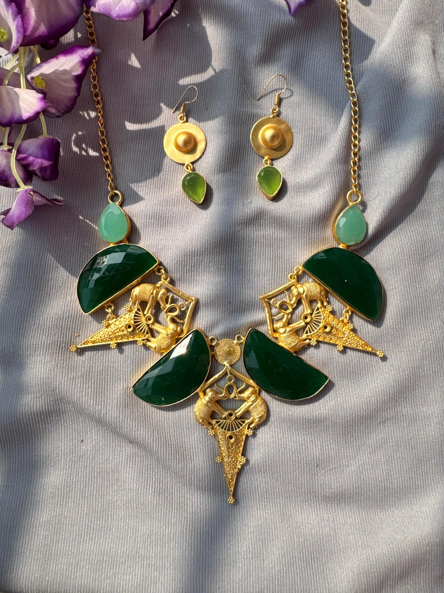 Fashion statement brass necklace