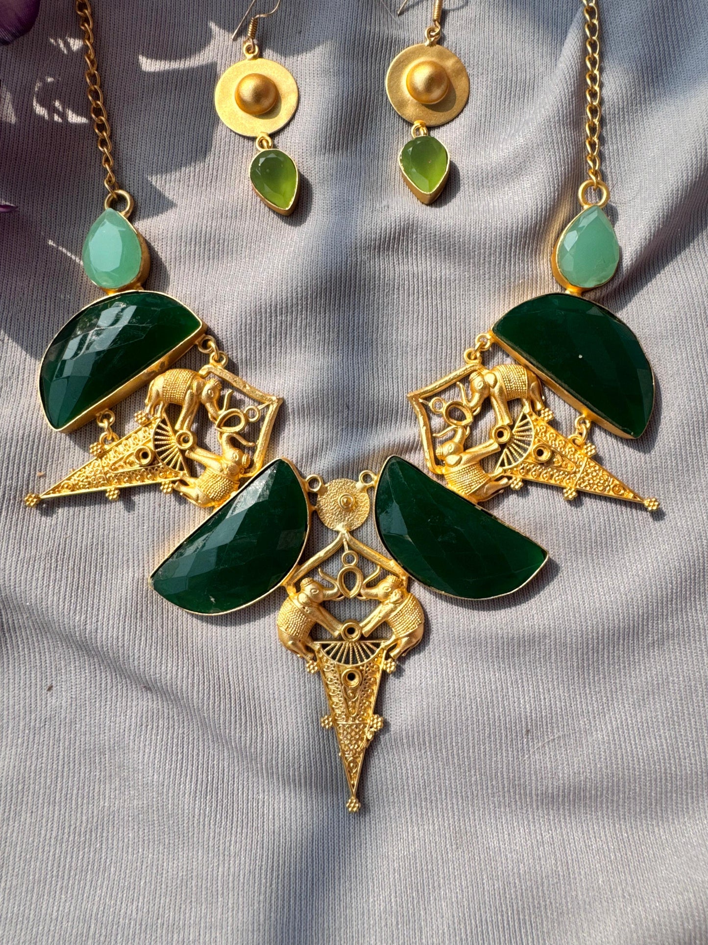 Fashion statement brass necklace