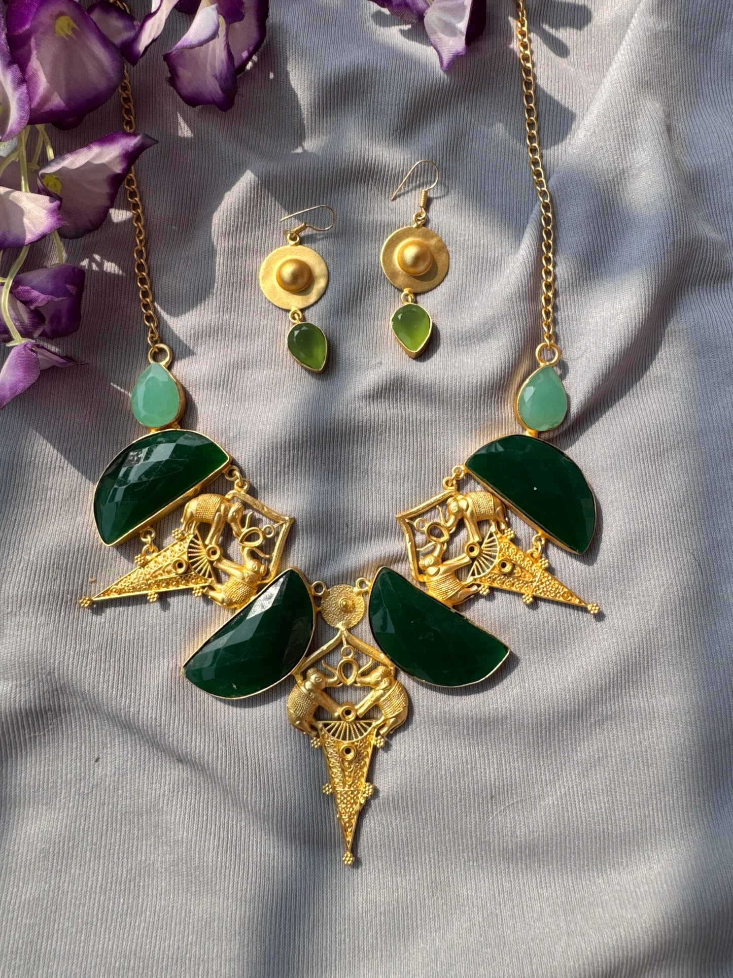 Fashion statement brass necklace