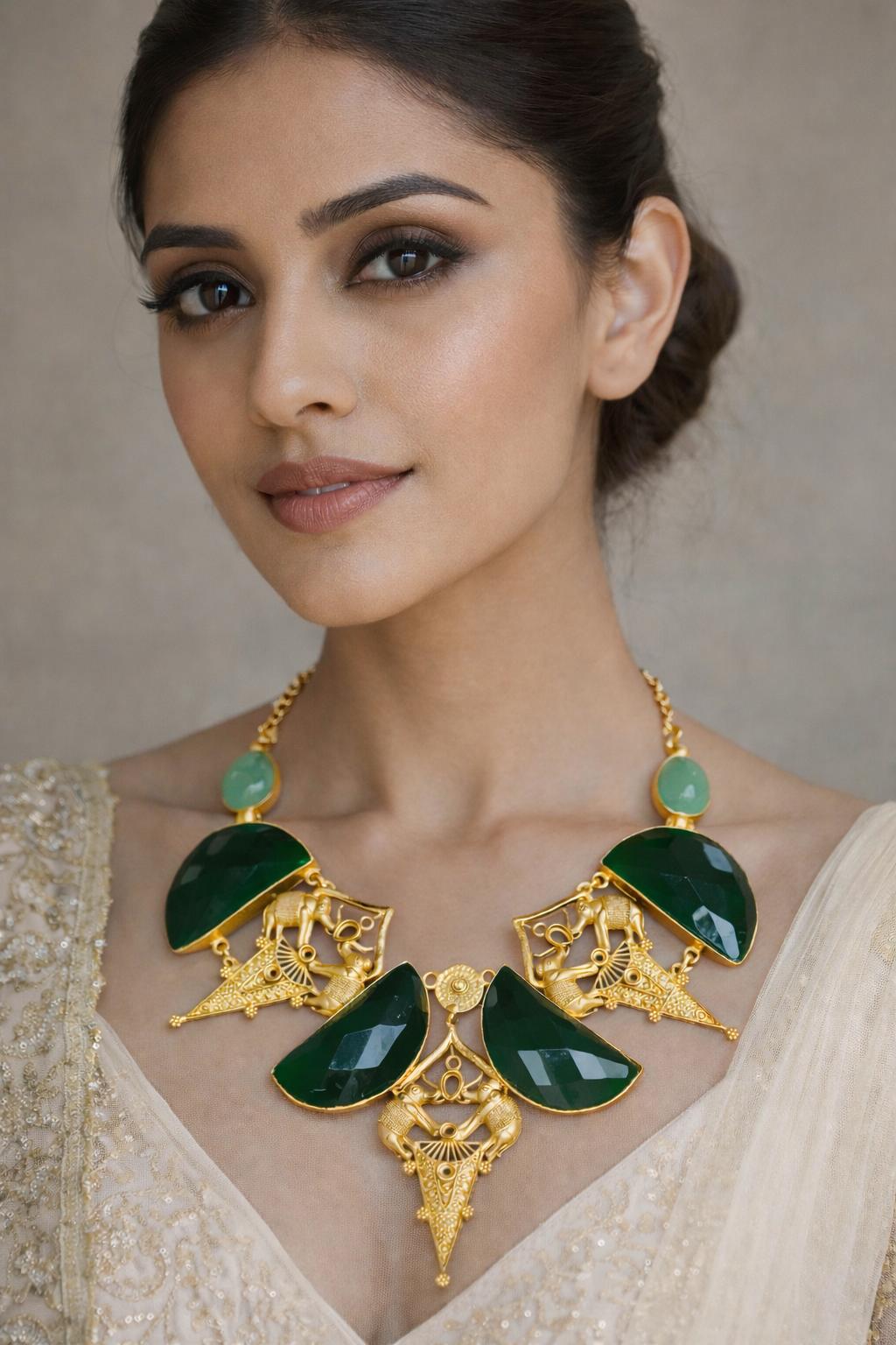 Fashion statement brass necklace