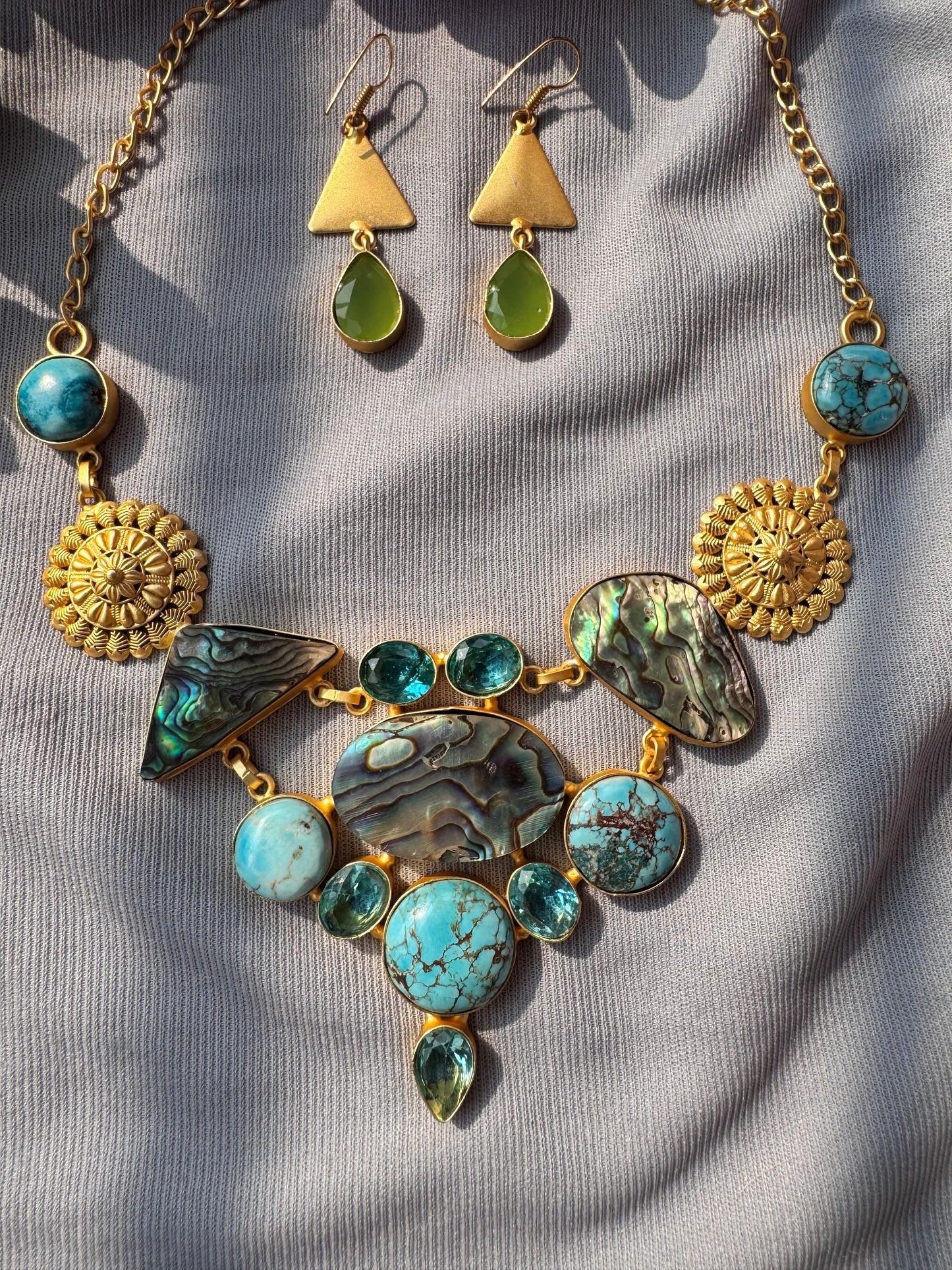 Fashion statement brass necklace