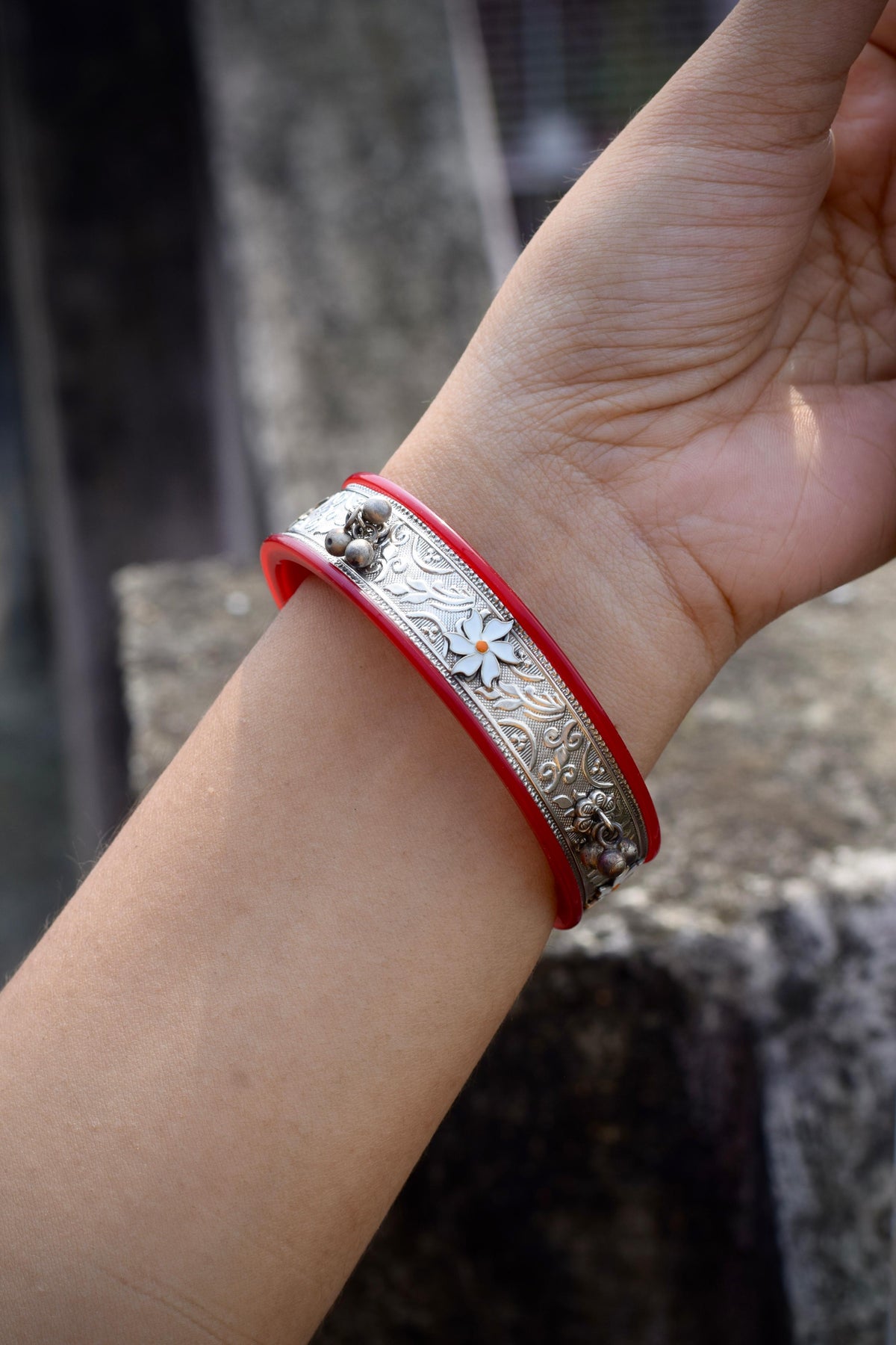 Shiuli tribal pola bangle