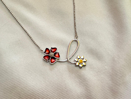 Red flower necklace